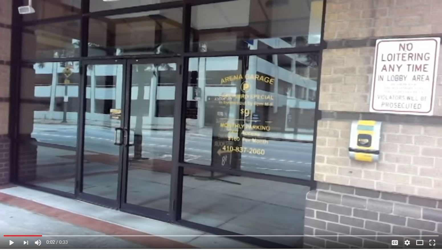 Unlocking pedestrian door video still.